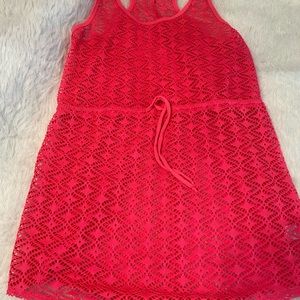 Hot pink swimsuit cover, like new. Super cute! Size large